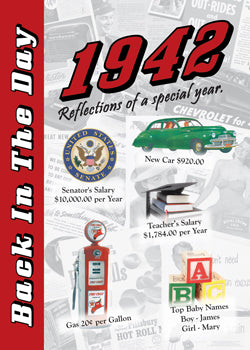1942 Back In The Day Greeting Card / Booklet (envelope included) - 3 Oak Publishing / Back In The Day