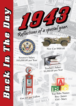 1943 Back In The Day Greeting Card / Booklet (envelope included) - 3 Oak Publishing / Back In The Day