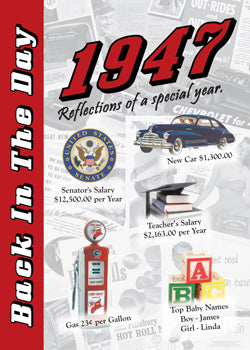 1947 Back In The Day Greeting Card / Booklet (envelope included) - 3 Oak Publishing / Back In The Day
