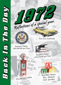 1972 Back In The Day Greeting Card / Booklet (envelope included) - 3 Oak Publishing / Back In The Day